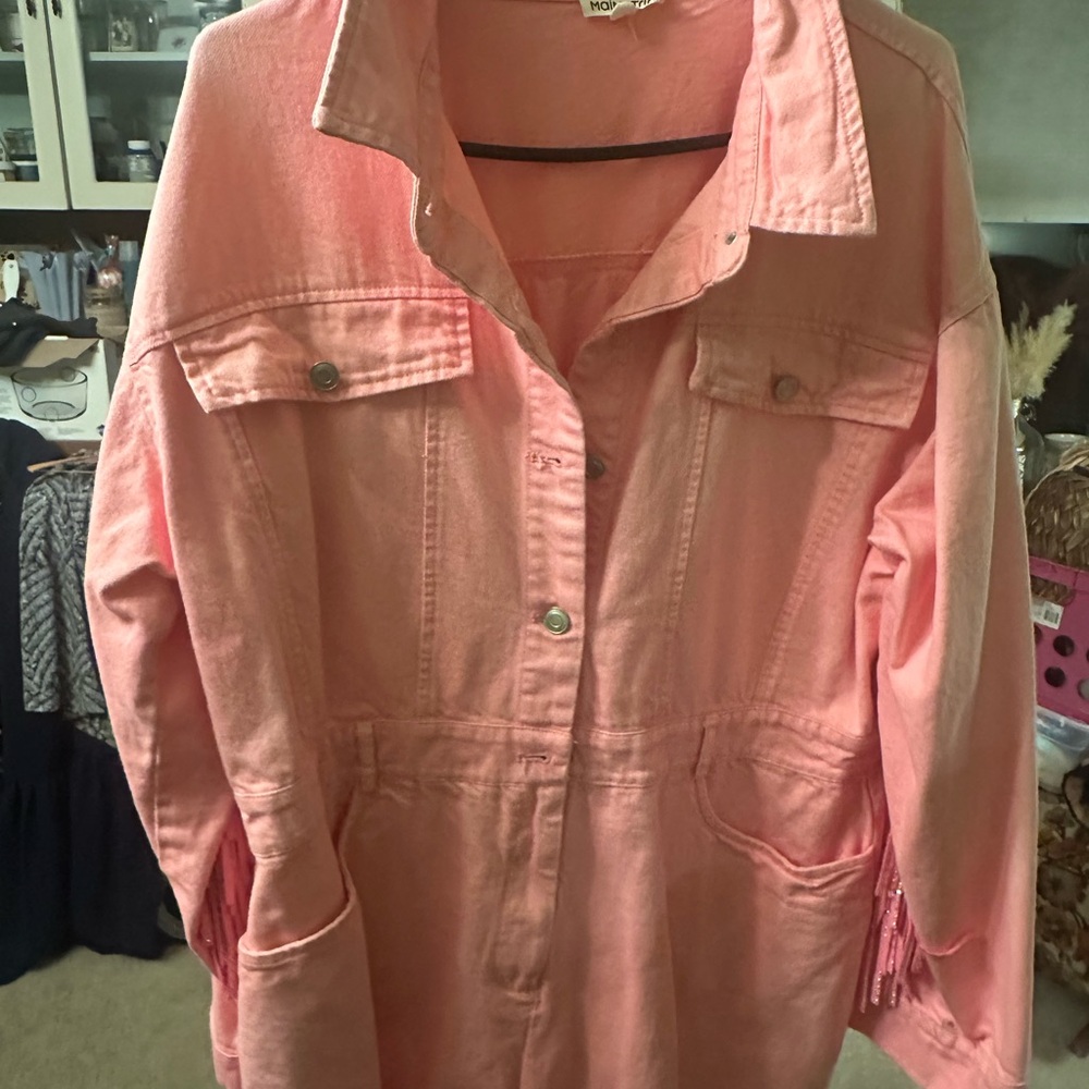 Main Strip Pink Jean Jacket